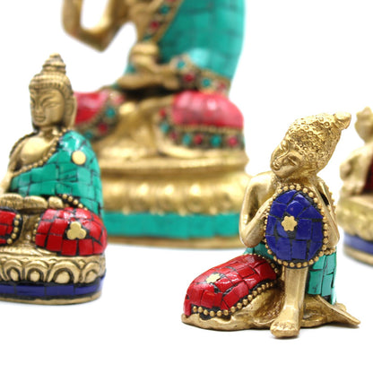 Bronz Buddha Szobor – Nagy Fej – 11,5 cm
