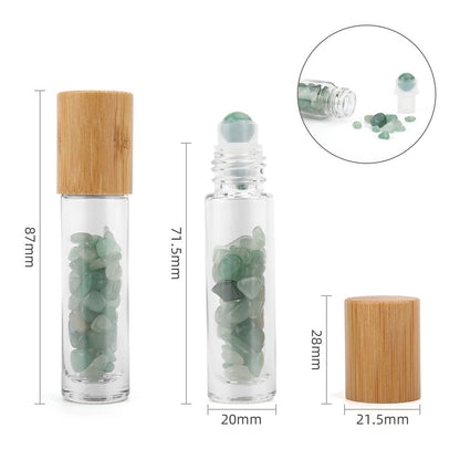 Roll-on üvegcse 5 ml – Aventurin, bambusz kupak