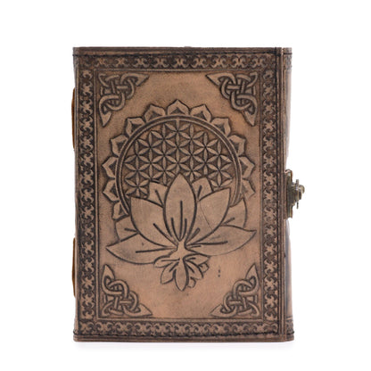 Lótusz mandala – Ezoterikus notesz – Antik szürke – 200 oldal – Varrott él – 17,5 × 12,5 × 3 cm