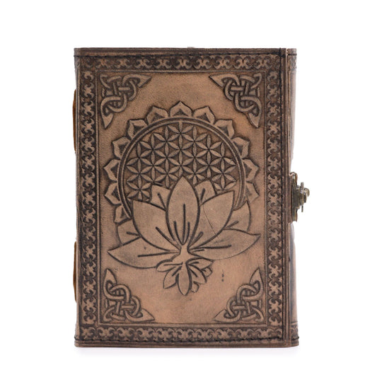 Lótusz mandala – Ezoterikus notesz – Antik szürke – 200 oldal – Varrott él – 17,5 × 12,5 × 3 cm