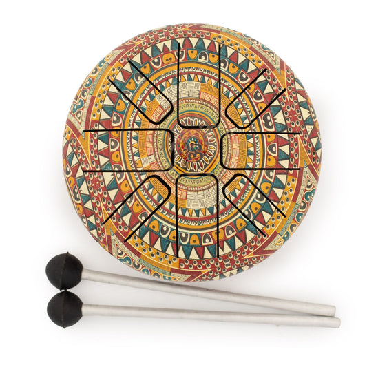 Acélnyelv dob – Om Mandala – 13 × 9 cm