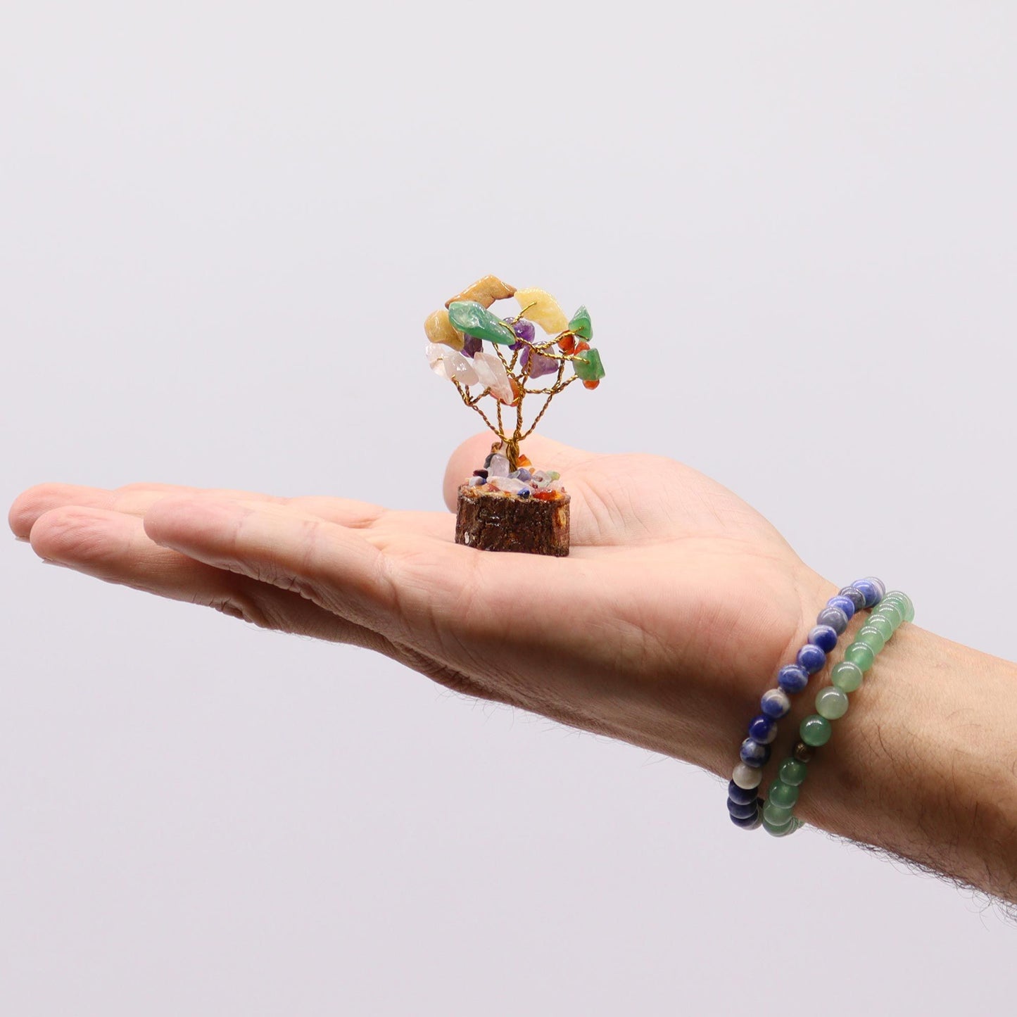 Mini drágakő fák fa talpon – Vegyes kövek (15 kő)