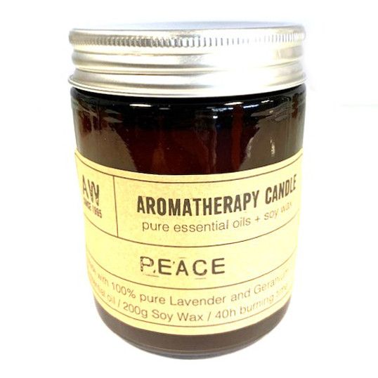 Aromaterápiás szójagyertya 200 g – Béke