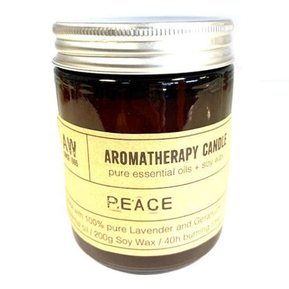 Aromaterápiás szójagyertya 200 g – Béke