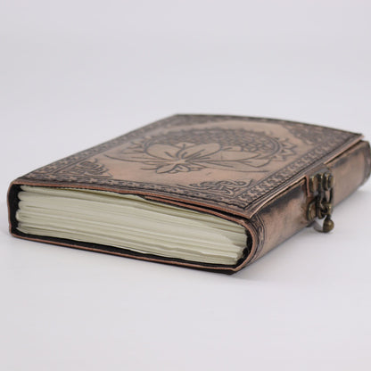 Lótusz mandala – Ezoterikus notesz – Antik szürke – 200 oldal – Varrott él – 17,5 × 12,5 × 3 cm