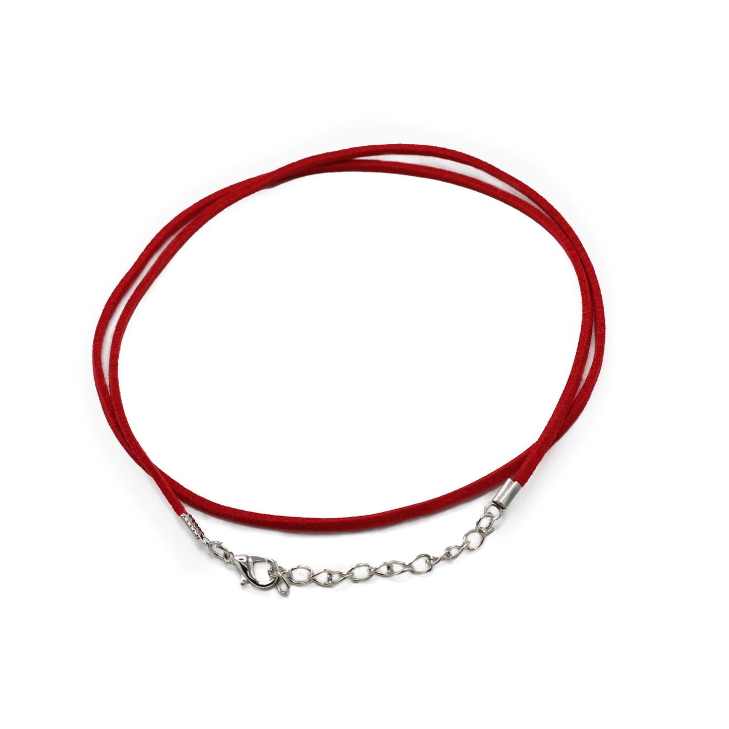 Művelúr ékszerzsinór – piros A056, 2,5 mm × 55 cm