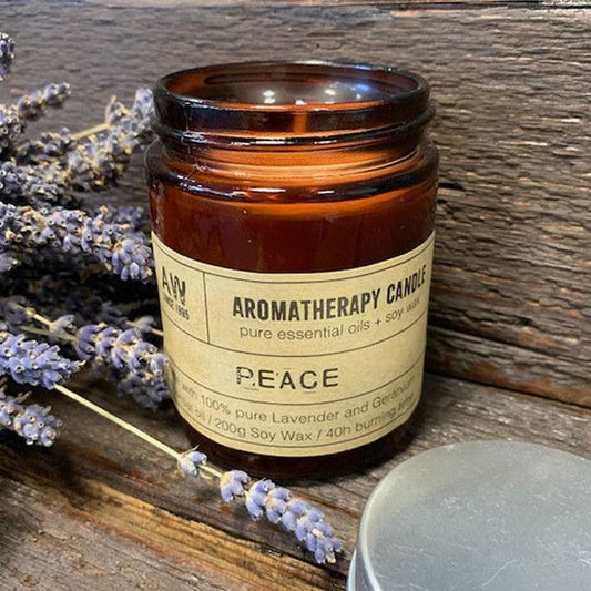 Aromaterápiás szójagyertya 200 g – Béke