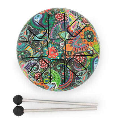 Acélnyelv dob – Mandala – 14 × 7 cm