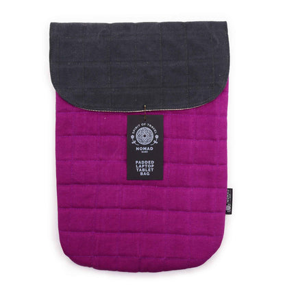 Párnázott laptoptok – lila köd – 14 oz kőmosott