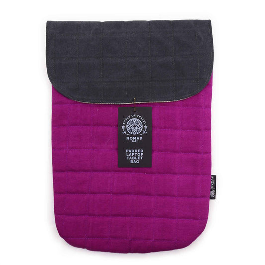 Párnázott laptoptok – lila köd – 14 oz kőmosott