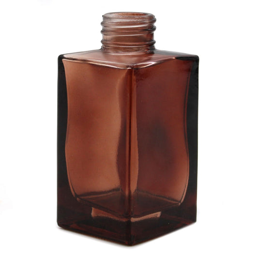 100 ml-es szögletes, hosszú pálcás diffúzorüveg - borostyán
