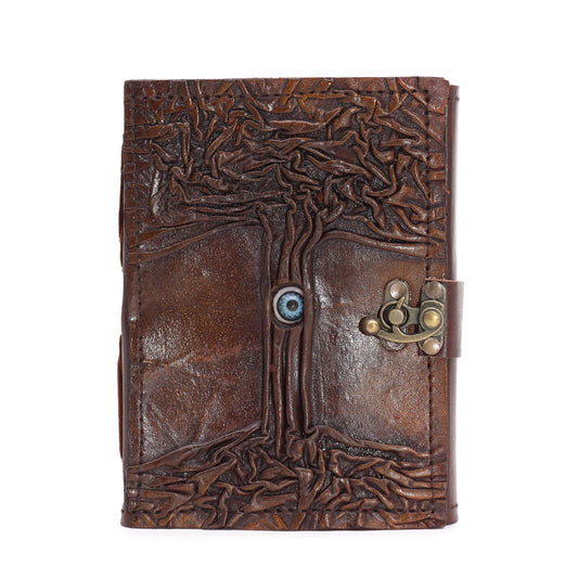 Fekete-barna könyv – Gonosz szem dekoráció – 160 kézzel vágott lap – 17 × 12,5 cm