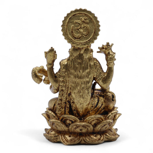 Sárgaréz miniatűr figura – Saraswati, 22 g – 34 mm