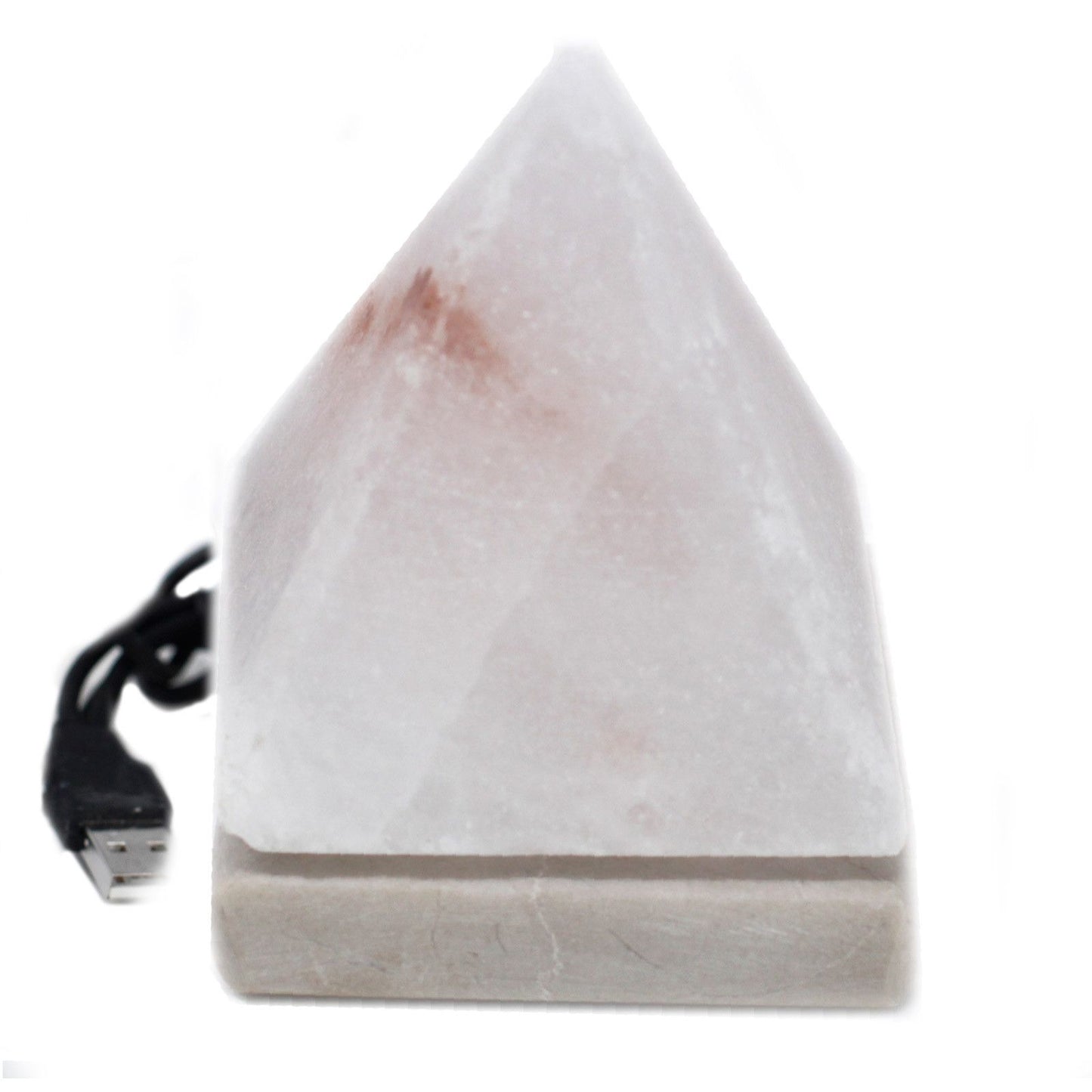 Minőségi USB Fehér Piramis Sólámpa – 9 cm (színváltós)