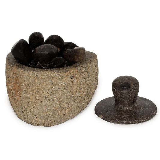 Természetes Folyami Kő Földelő Edény – Közepes (kb. 12 × 8 cm)