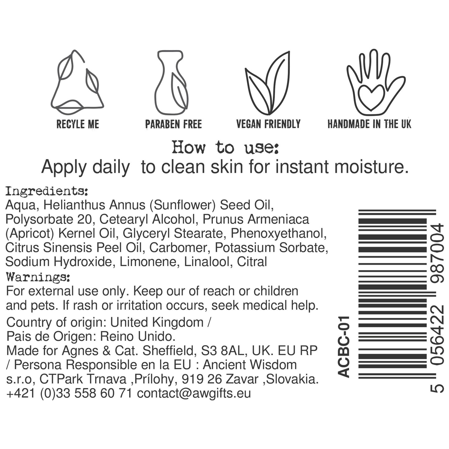 Kéz- és testápoló krém – klementin – 300 ml
