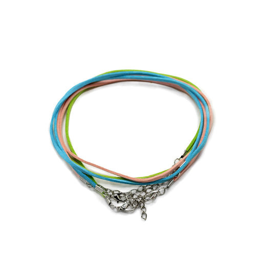 Művelúr ékszerzsinór – vegyes (10 szín), 2,5 mm × 55 cm