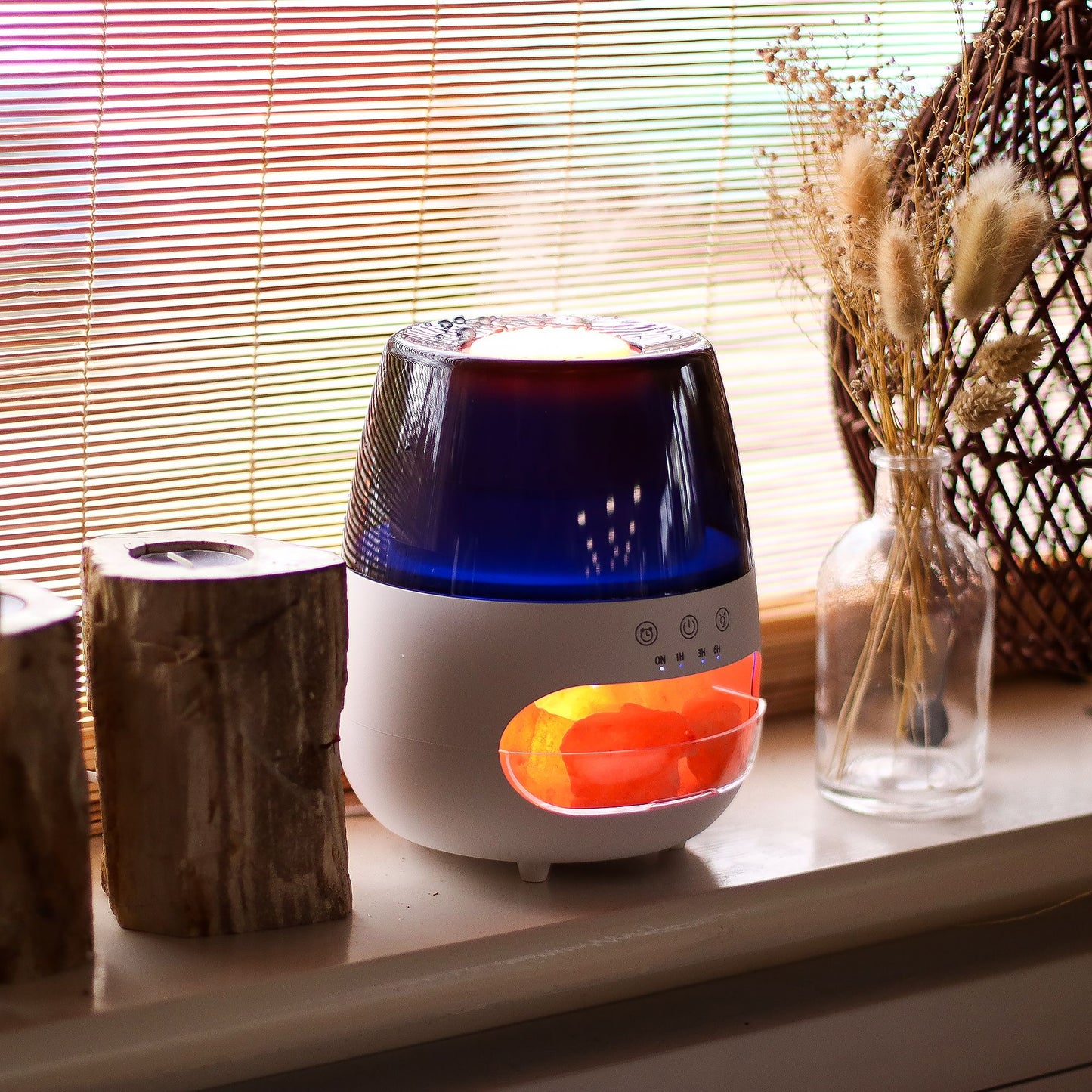 Színváltós USB aroma diffúzor – Himalája só és lángoló hatás