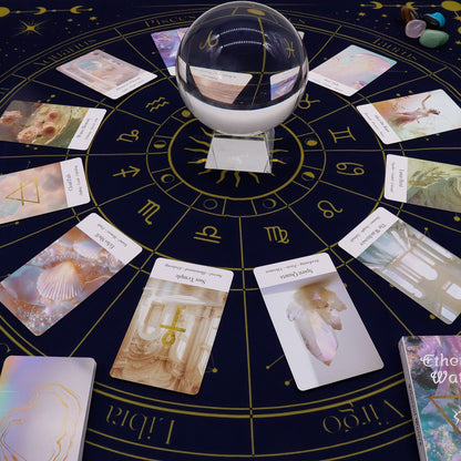 Tarot kirakó kendő – zodiákus, 75 × 75 cm