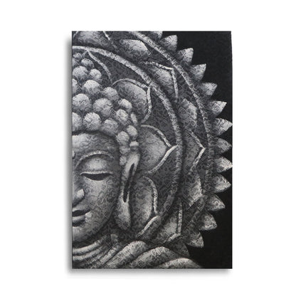 Szürke fél Buddha mandala 60 × 80 cm