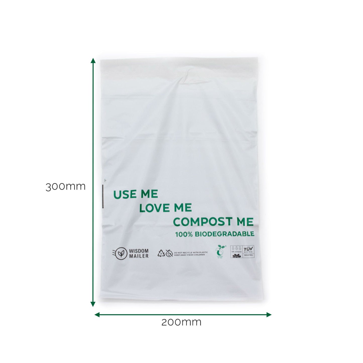 100% Biológiailag Lebomló Csomagküldő Tasak (200 × 300 mm)