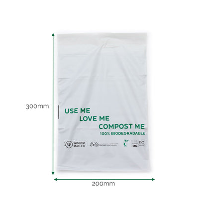 100% Biológiailag Lebomló Csomagküldő Tasak (200 × 300 mm)