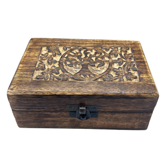 Közepes méretű fa emlékdoboz 15 × 10 × 6 cm – Életfa
