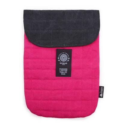 Párnázott laptoptok – rózsaszín – 14 oz kőmosott