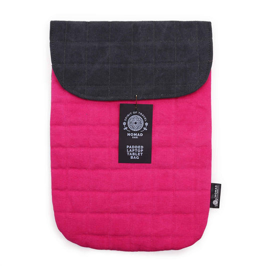 Párnázott laptoptok – rózsaszín – 14 oz kőmosott