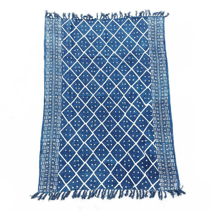 Kézzel készített indigókék takaró – 170 × 120 cm – Midnight Heerak