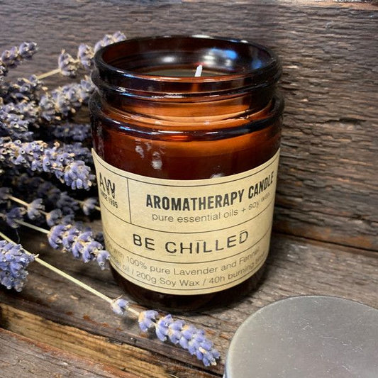 Aromaterápiás szójaviasz gyertya 200 g – Lazulj el