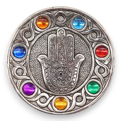 7 csakra Hamsa füstölőtartó 11,5 cm