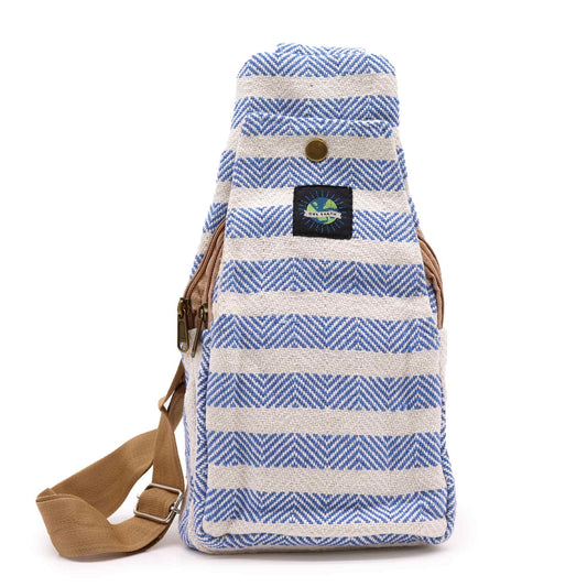 Vászon Cross-Body táska – Kék és Fehér