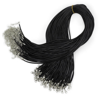 Viaszos ékszerzsinór – fekete 101, 2 mm × 55 cm
