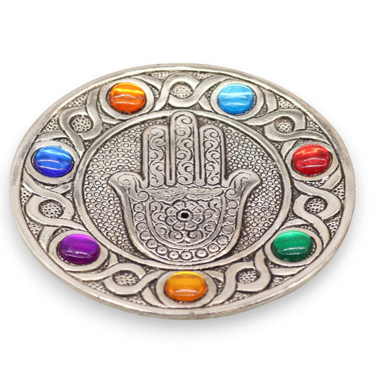 7 csakra Hamsa füstölőtartó 11,5 cm