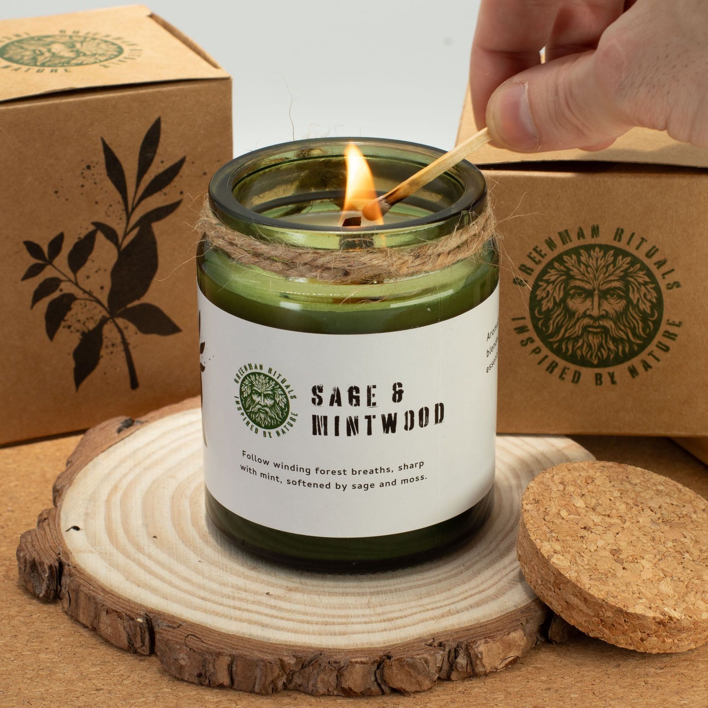 Greenman Woodwick Soy Candle - Forest Resin