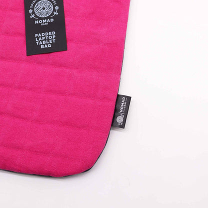 Párnázott laptoptok – rózsaszín – 14 oz kőmosott