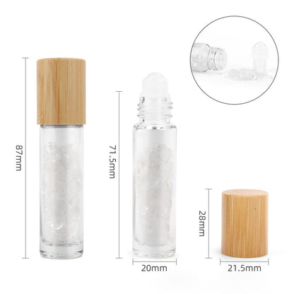 Roll-on üvegcse 5 ml – hegyikristály, bambusz kupak
