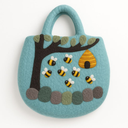 Fa és Méhkas Filc táska – 35 × 27 cm