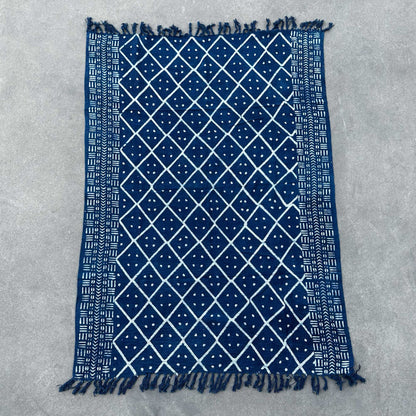 Kézzel készített indigókék takaró – 170 × 120 cm – Midnight Heerak