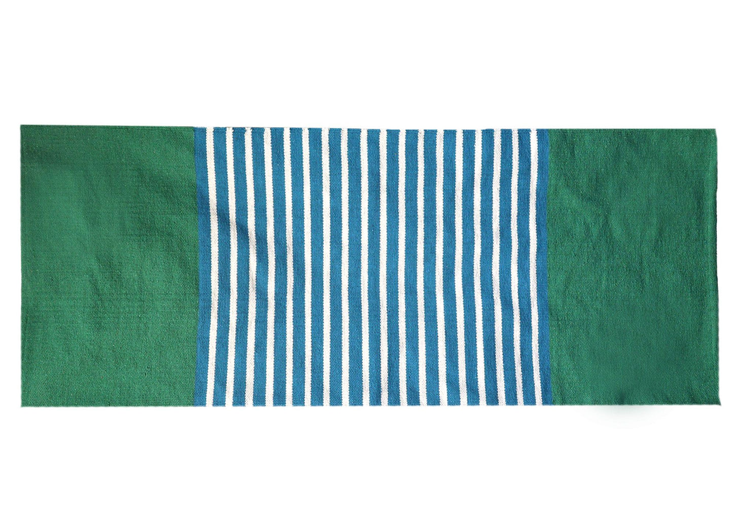 Indiai pamutszőnyeg – 70 × 170 cm – Kék/zöld