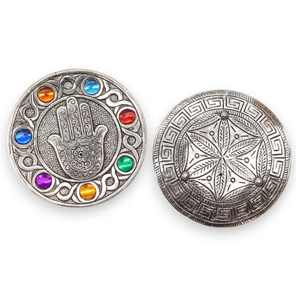 7 csakra Hamsa füstölőtartó 11,5 cm