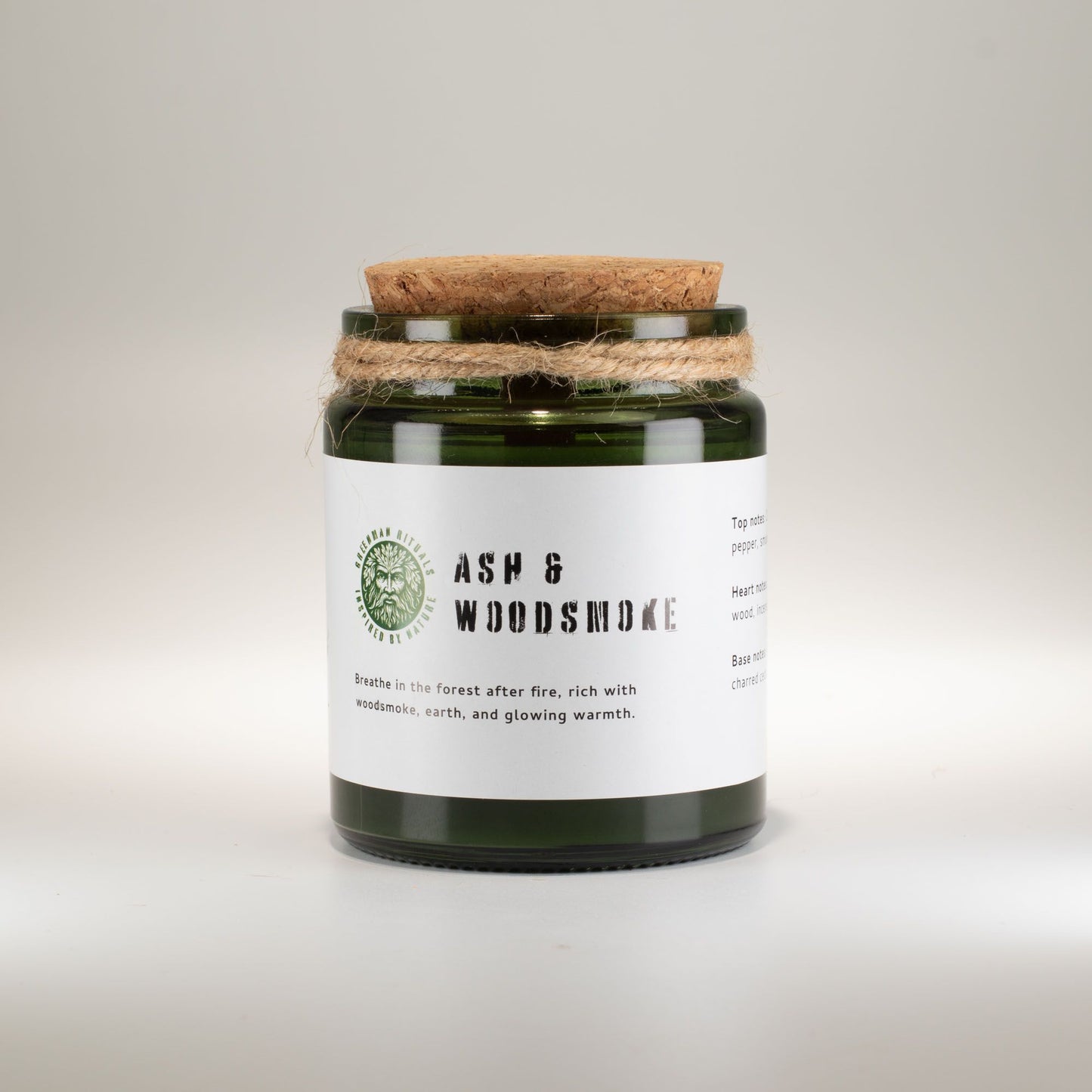 Greenman Woodwick Szója Gyertya - Hamu és Fafüst