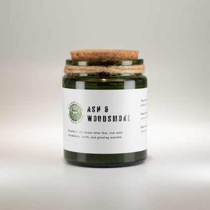 Greenman Woodwick Szója Gyertya - Hamu és Fafüst