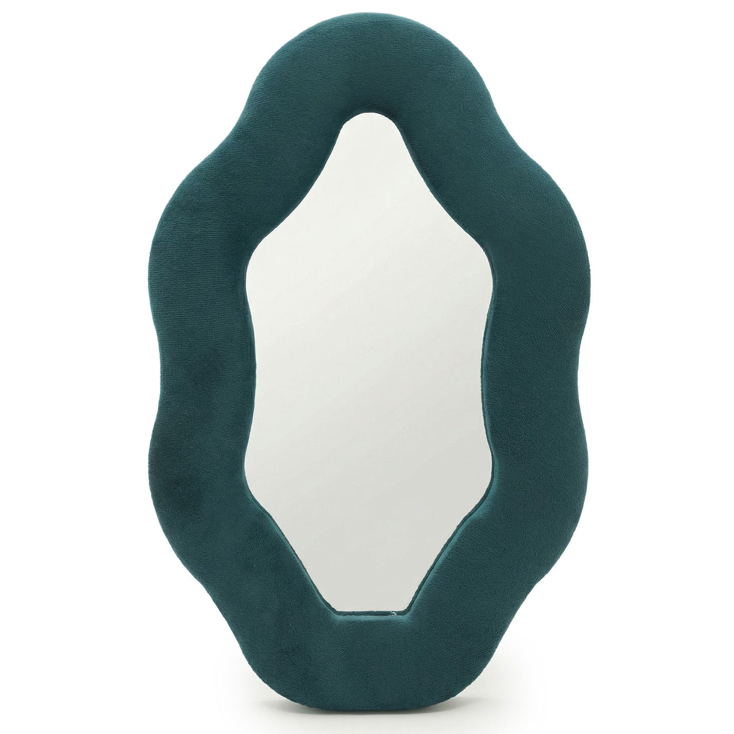Hullámos tükör – Ovális kavics, zöldeskék – 20,5 × 32,5 × 2,3 cm