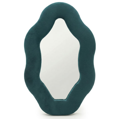 Hullámos tükör – Ovális kavics, zöldeskék – 20,5 × 32,5 × 2,3 cm