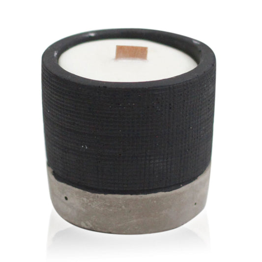 Beton szójagyertya kaspóban – fekete – brandy butter