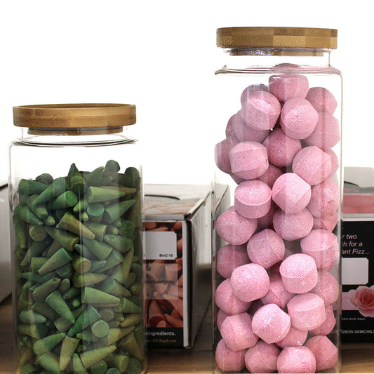 Kecses Bambusz Üveg Tartály – 15 cm
