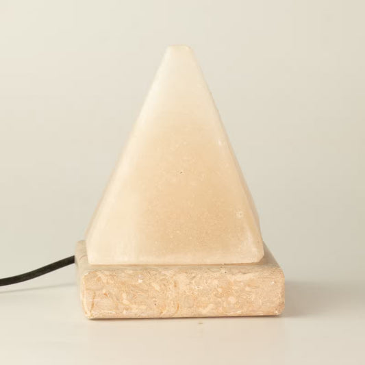 Minőségi USB Fehér piramis sólámpa – 9 cm (színváltós)